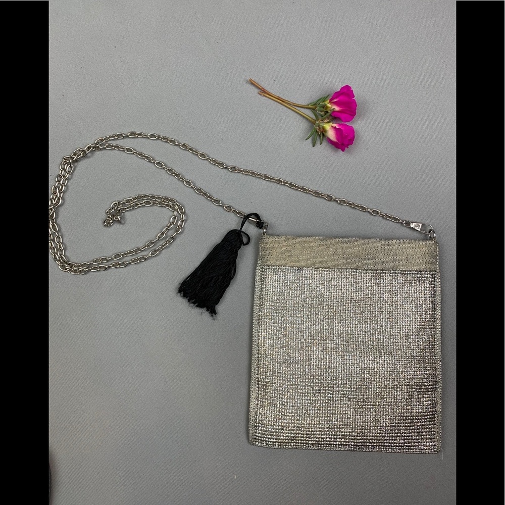 Fame Rhinestone Studded Rectangle Crossbody Bag